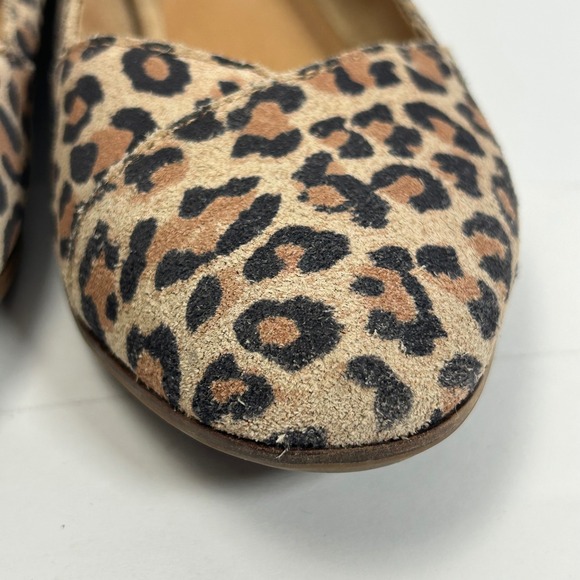 TOMS Jutti Leopard Print Calf Hair Pointed Toe Flats Shoes Womens 7 Tan Black - Picture 9 of 11